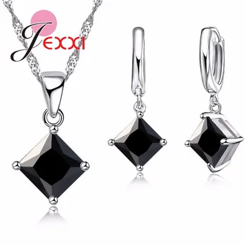 Simple Elegant Black Crystal Necklace Set For Party Accessories Women 925 Sterling Silver Wedding Bridal Jewelry Sets
Simple Elegant Black Crystal Necklace Set For Party Accessories Women 925 Sterling Silver Wedding Bridal Jewelry Sets