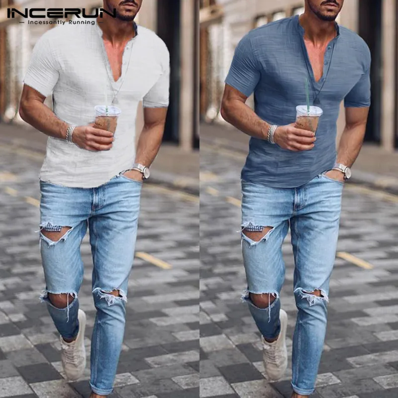 INCERUN Summer Fashion Men Shirt Cotton Henley Collar Streetwear 2019 Short Sleeve Slim Fit Social Business Shirt Men Camisa 5XL
INCERUN Summer Fashion Men Shirt Cotton Henley Collar Streetwear 2019 Short Sleeve Slim Fit Social Business Shirt Men Camisa 5XL