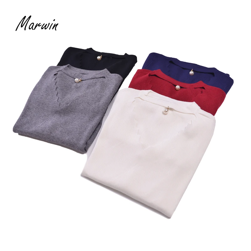 

Marwin New coming Casual Flat Knitted V-neck Warm Soft Pullovers Autmen Winter Soft Female Pullovers Sweaters Fashion