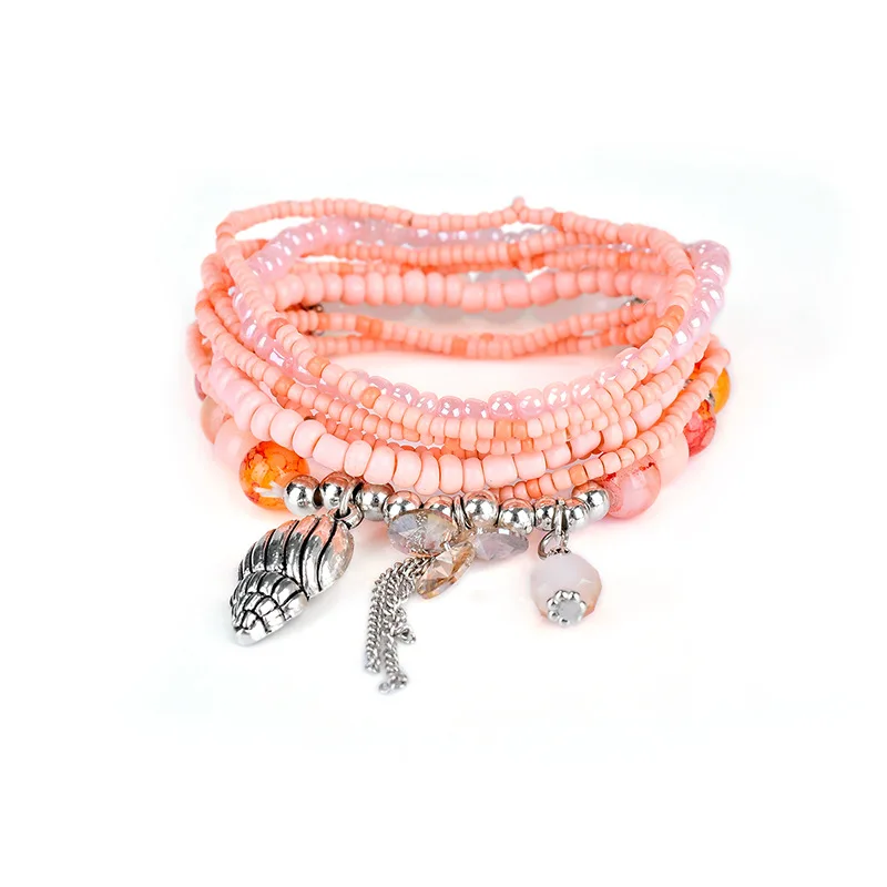 2018 New Bohemian Multi Layer Imitation Matt Glass Bead Bracelet Conch Pendant Tassel Bracelets Bangles for women Jewelry Gift
2018 New Bohemian Multi Layer Imitation Matt Glass Bead Bracelet Conch Pendant Tassel Bracelets Bangles for women Jewelry Gift