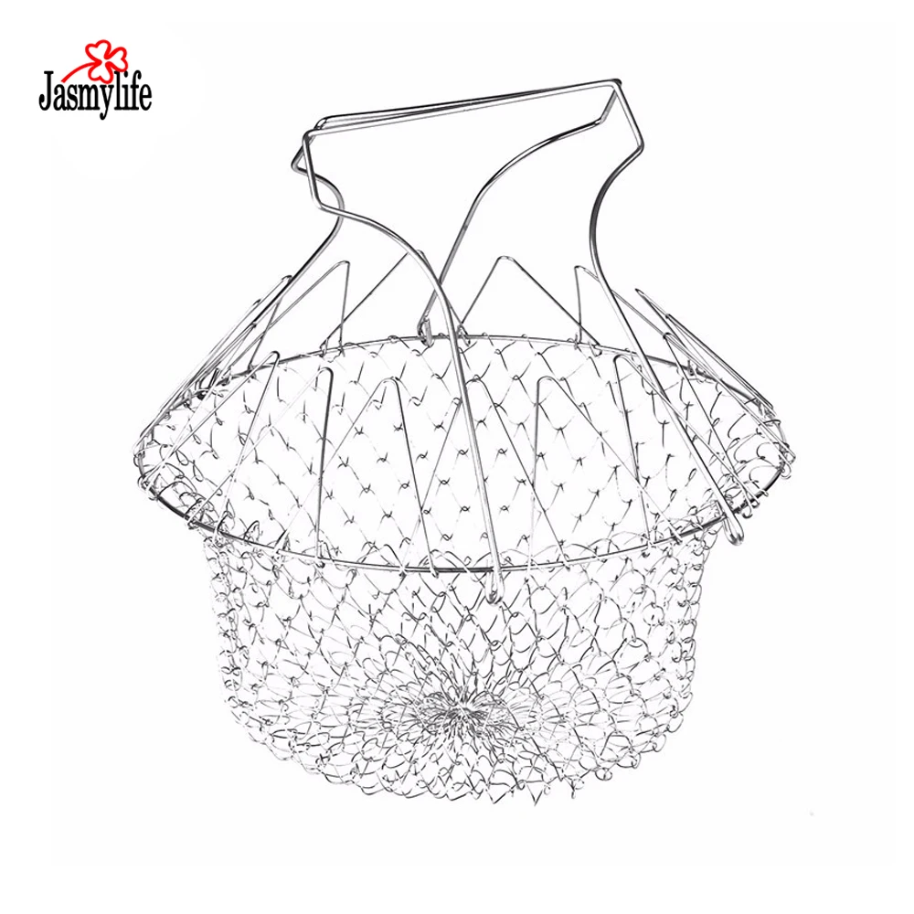 Stainless Steel Expandable Fry Chef Basket Kitchen Colander Magic Mesh Basket Strainer Net Cooking Steam Rinse Strain Basket
Stainless Steel Expandable Fry Chef Basket Kitchen Colander Magic Mesh Basket Strainer Net Cooking Steam Rinse Strain Basket