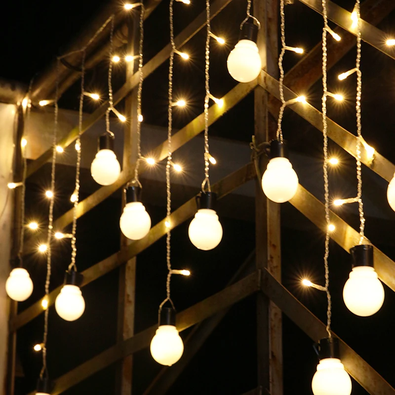 1.5*0.5m LED Ball Curtain String Lights Fairy Wedding Room decoration Garland New Year Christmas holiday light Luminarias | Лампы и