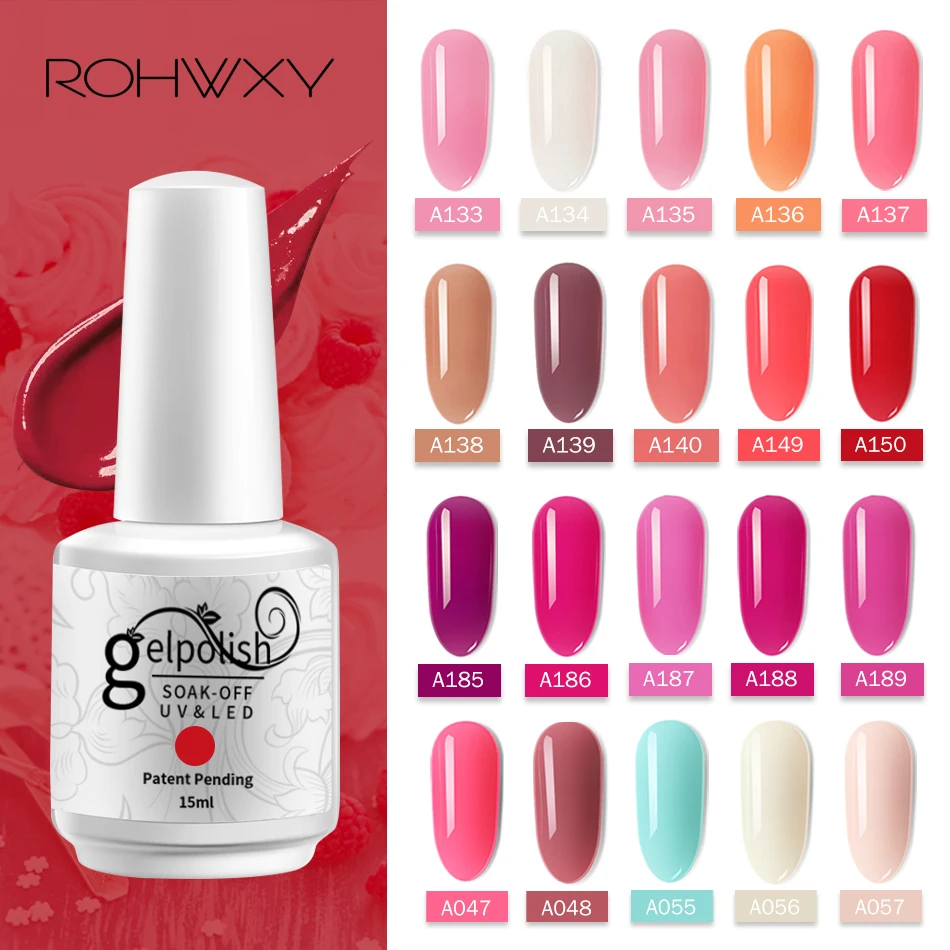 ROHWXY Soak Off Gel Polish Nail Art Design 48 Color 15 ML Hybrid Nail Gel Lacquer UV LED Long-lasting Nail Varnish For Manicure
ROHWXY Soak Off Gel Polish Nail Art Design 48 Color 15 ML Hybrid Nail Gel Lacquer UV LED Long-lasting Nail Varnish For Manicure