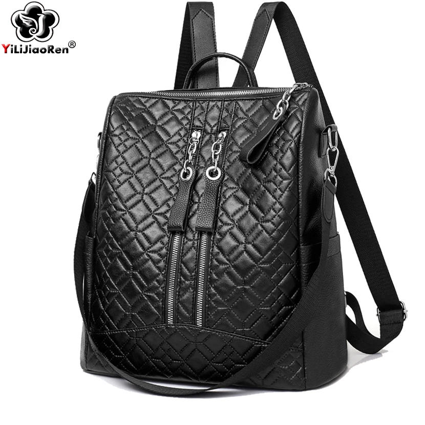 Vintage Backpack Women Famous Brand Leather Backpack Purse Large Capacity School Bag Casual Shoulder Bags for Women Mochila 2019 
Vintage Backpack Women Famous Brand Leather Backpack Purse Large Capacity School Bag Casual Shoulder Bags for Women Mochila 2019
