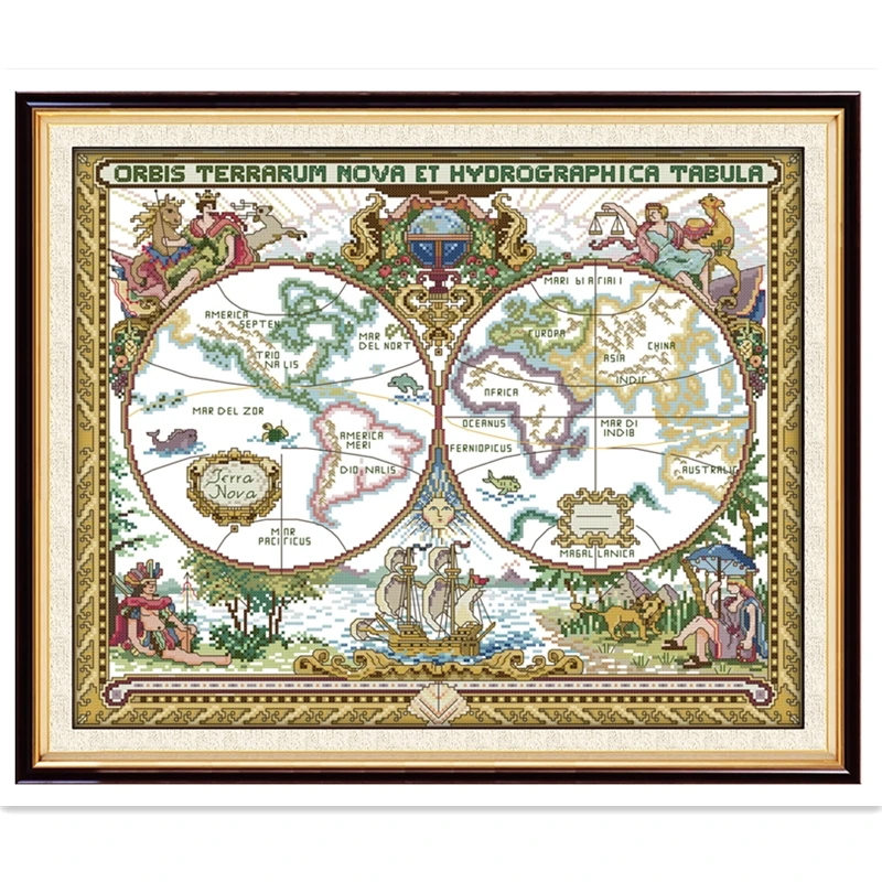 Old World Map joy sunday DMC Cross Stitch Fabric Embroidery Cross Set Chinese Counted Cross Stitch Patterns Home Decor Painting
Old World Map joy sunday DMC Cross Stitch Fabric Embroidery Cross Set Chinese Counted Cross Stitch Patterns Home Decor Painting