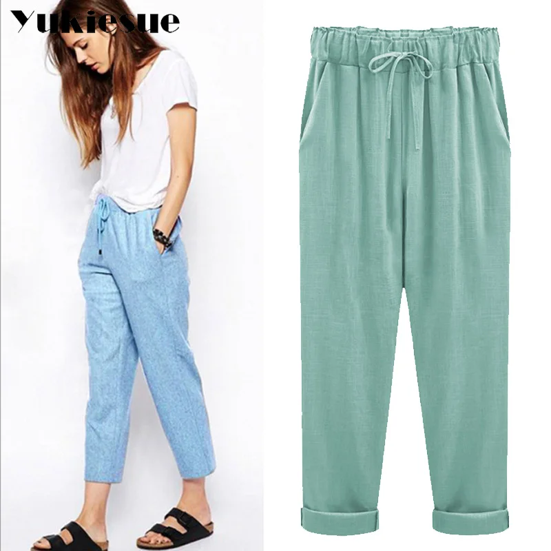 Harem pants capris women 2018 summer style high waist loose candy color cotton linen pants female trousers Plus size M-6XL
Harem pants capris women 2018 summer style high waist loose candy color cotton linen pants female trousers Plus size M-6XL