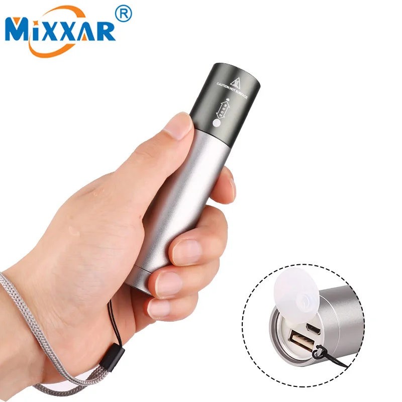 

Dropshipping LED flashlight torch T6 Portable light 3 modes 8000LM Telescopic zoom camp Bicycle Light USB Charging 18650 battery