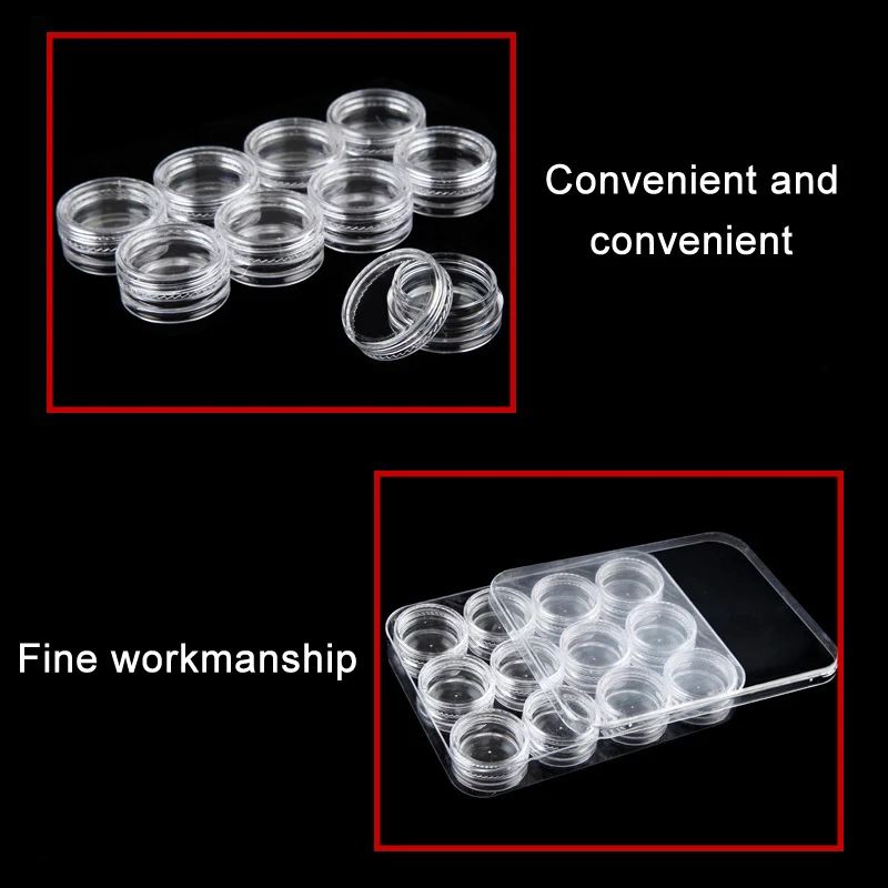 Clear Plastic Sample Container 12 Mini Bottle Jars Cosmetic Tools Nail Art Crafts Storage Box HG99
Clear Plastic Sample Container 12 Mini Bottle Jars Cosmetic Tools Nail Art Crafts Storage Box HG99