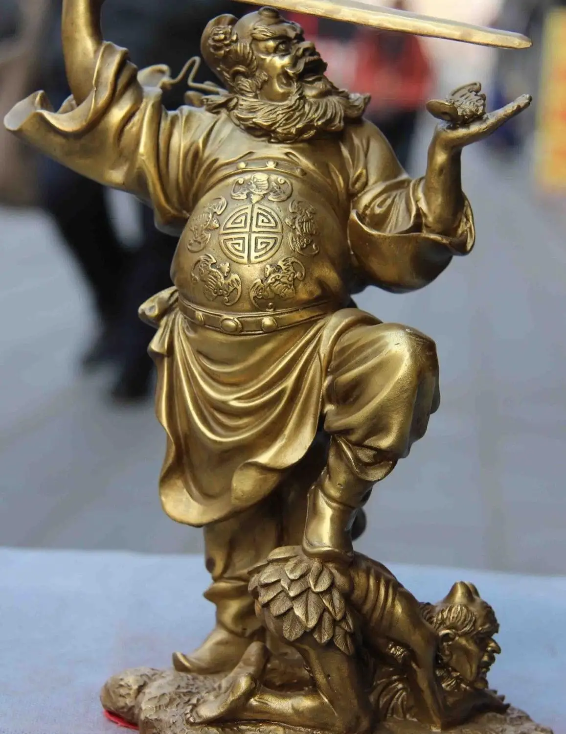 Chinese Folk Fane Brass Copper Evil ZhongKui Zhong Kui Buddha God Statue 
Chinese Folk Fane Brass Copper Evil ZhongKui Zhong Kui Buddha God Statue