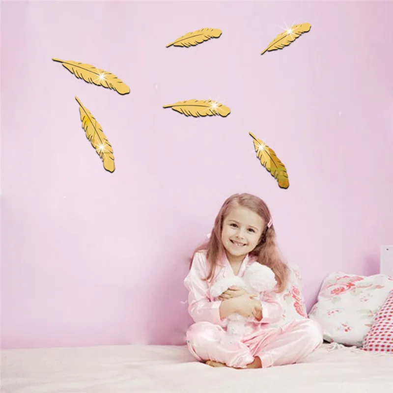 6pc/set DIY Small Feathers Acrylic Mirror Effect Sticker Wall Sticker Mirror Surface Wall Stickers Home Decoration 2 Colors
6pc/set DIY Small Feathers Acrylic Mirror Effect Sticker Wall Sticker Mirror Surface Wall Stickers Home Decoration 2 Colors