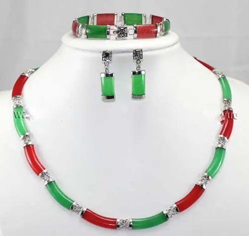 hot sell new - Charming Red & Green Jade Link Necklace Bracelet earrings Set NEW
hot sell new - Charming Red & Green Jade Link Necklace Bracelet earrings Set NEW