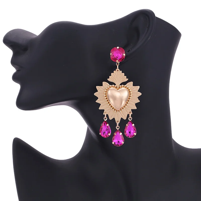 Zinc Alloy mat pendients drop earrings for woman boho (16)