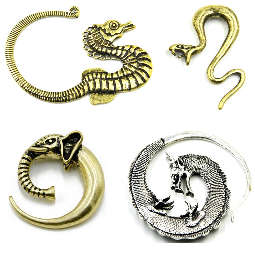 Showlove-1Pc Brass Tribal Dragon&Snake&Seahorse&Elephant Ear Spiral Taper Expander Plugs Piercing Gauge Earrings Body Jewelry
Showlove-1Pc Brass Tribal Dragon&Snake&Seahorse&Elephant Ear Spiral Taper Expander Plugs Piercing Gauge Earrings Body Jewelry