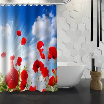 New Red Poppies Flowers Custom Shower Curtain Waterproof Fabric Bath Curtain for Bathroom WJY1.17
New Red Poppies Flowers Custom Shower Curtain Waterproof Fabric Bath Curtain for Bathroom WJY1.17