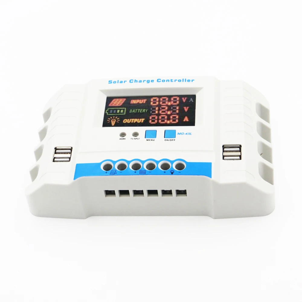 60A 50A 40A 30A 20A 10A 24V 12V Auto Solar Panel Battery Charge Controller PWM LCD Display Solar Collector Regulator USB two
60A 50A 40A 30A 20A 10A 24V 12V Auto Solar Panel Battery Charge Controller PWM LCD Display Solar Collector Regulator USB two