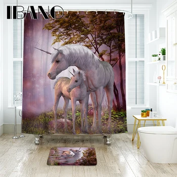 IBANO 3D Unicorn Land Shower Curtain Waterproof Polyester Fabric Bath Curtain For The Bathroom With 12 pcs Plastic Hooks
IBANO 3D Unicorn Land Shower Curtain Waterproof Polyester Fabric Bath Curtain For The Bathroom With 12 pcs Plastic Hooks