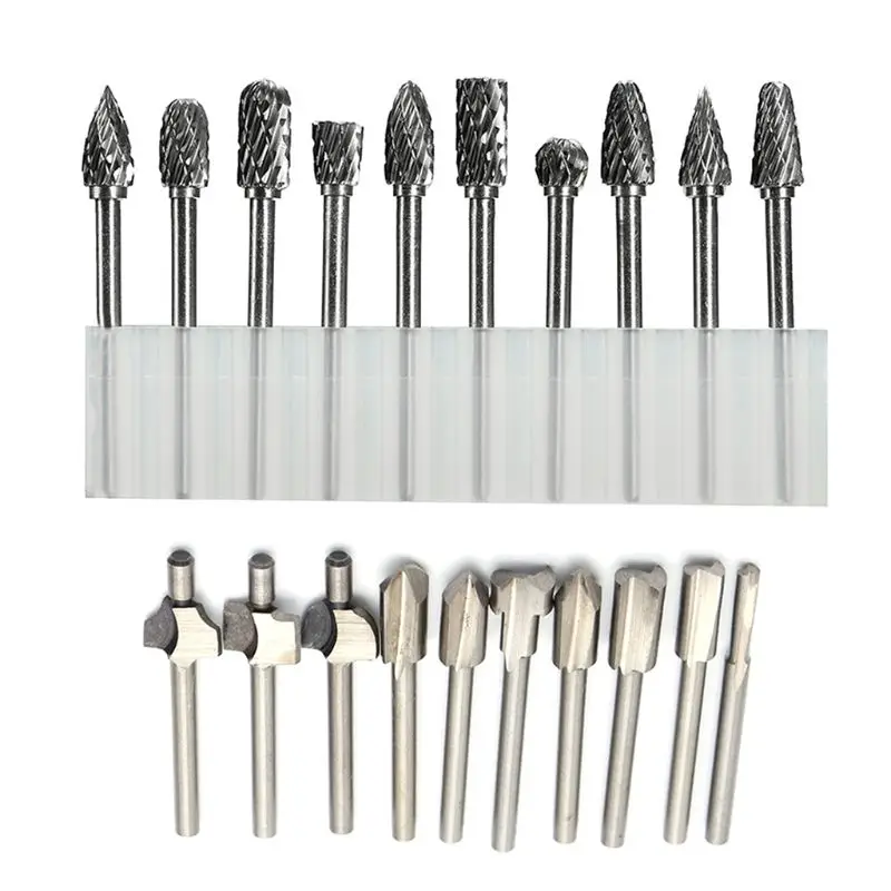 10Pc HSS Router Carbide Engraving Bits & 10Pcs Router Bit 1/8"(3mm) Shank For Rotary Tools for DIY Woodworking, Carving, Engravi
10Pc HSS Router Carbide Engraving Bits & 10Pcs Router Bit 1/8"(3mm) Shank For Rotary Tools for DIY Woodworking, Carving, Engravi