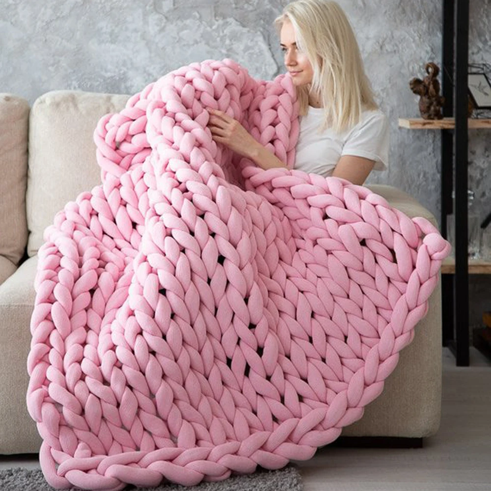 chunky knit blanket