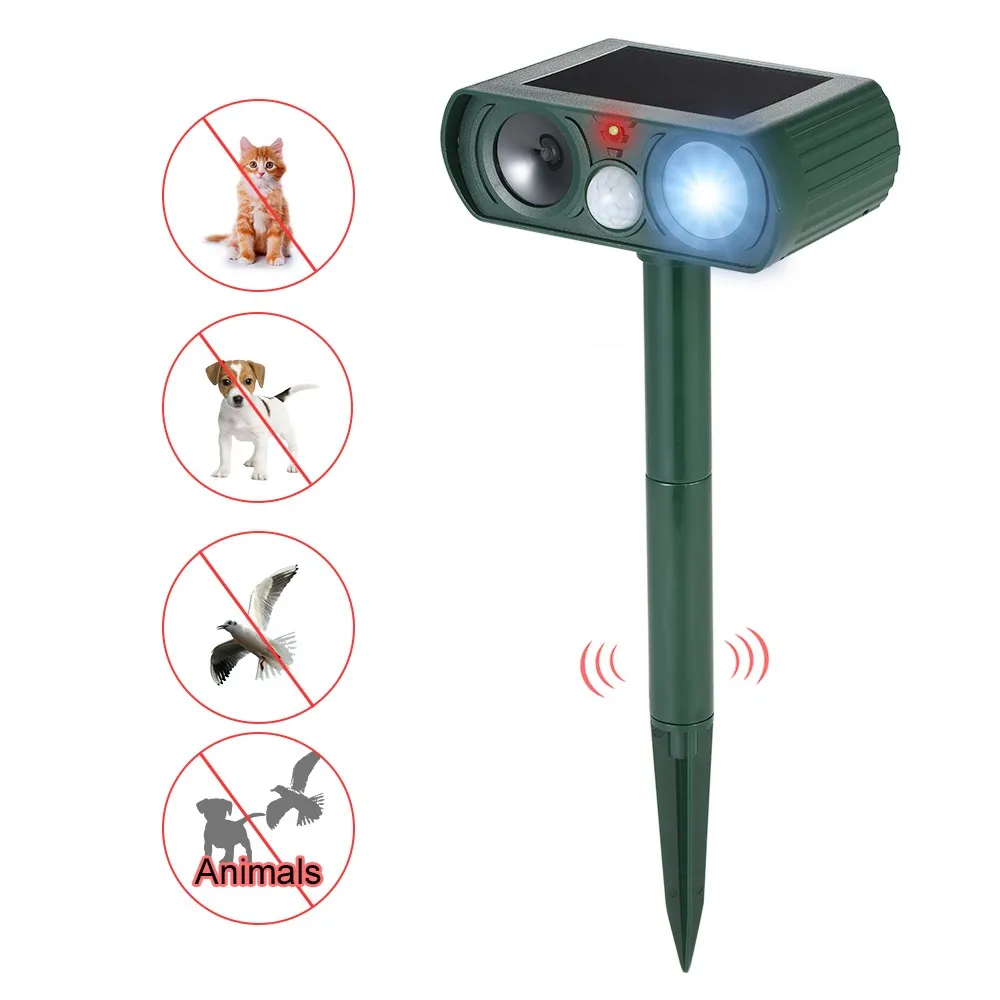 Solar Ultrasonic Animal Repellent Humane Outdoor Dog Cat Bird Repeller Animal Pest Reject With Powerful LED Strobe Lights
Solar Ultrasonic Animal Repellent Humane Outdoor Dog Cat Bird Repeller Animal Pest Reject With Powerful LED Strobe Lights