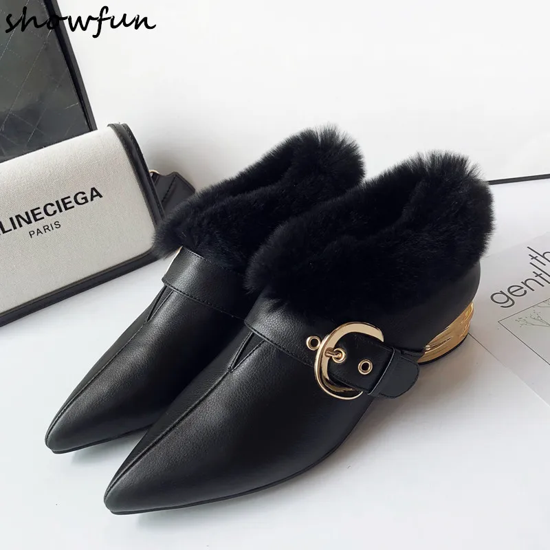 Plus size 33-40 women's genuine leather metal buckle slip-on pumps brand designer pointed toe retro fur female low heel shoes
Plus size 33-40 women's genuine leather metal buckle slip-on pumps brand designer pointed toe retro fur female low heel shoes