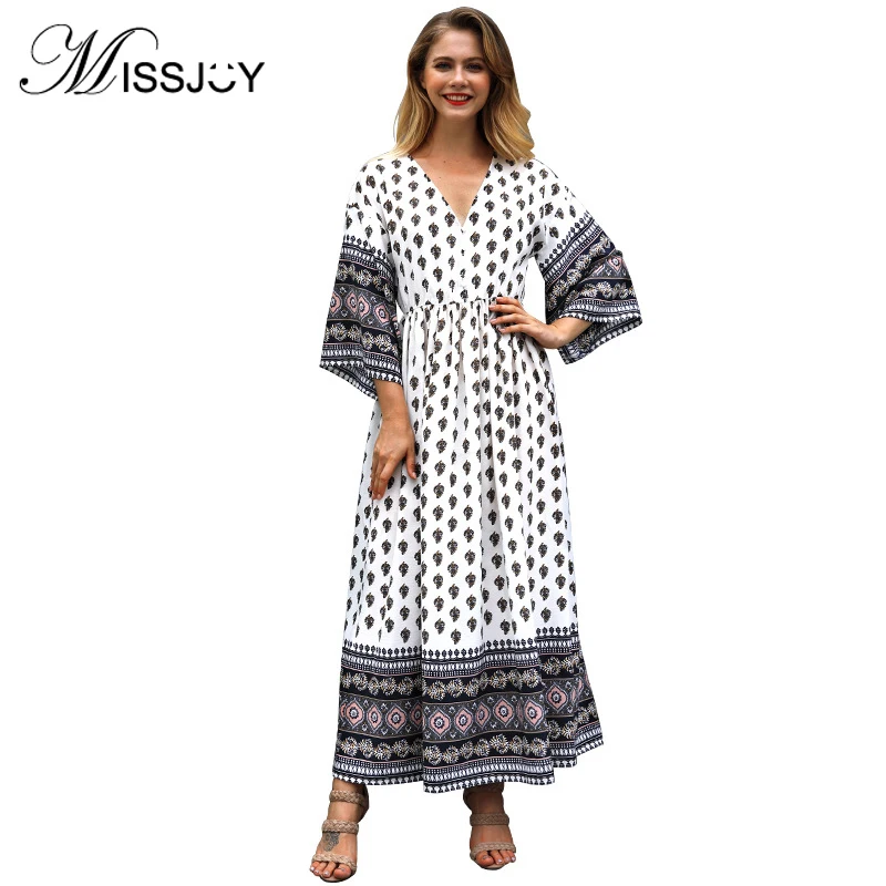 MISSJOY Women autumn 2018 Fashion Boho Clothing Flare Sleeve V Neck Geometric Contrast Color Tea Party maxi long dress girls
MISSJOY Women autumn 2018 Fashion Boho Clothing Flare Sleeve V Neck Geometric Contrast Color Tea Party maxi long dress girls