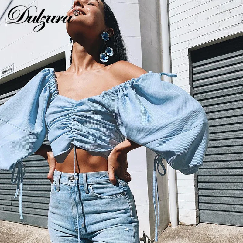 Dulzura 2019 summer autumn women shirts blouse crop top tops streetwear festival clothes elegant backless bandage smocking
Dulzura 2019 summer autumn women shirts blouse crop top tops streetwear festival clothes elegant backless bandage smocking