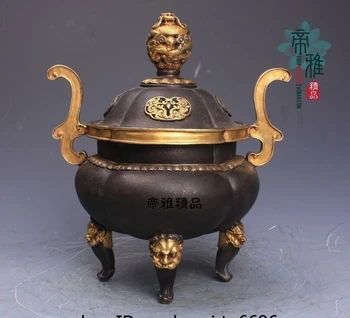 Chinese Buddhism Palace Bronze Copper 24K Gold Gild Dragon Incense Burner Censer
Chinese Buddhism Palace Bronze Copper 24K Gold Gild Dragon Incense Burner Censer
