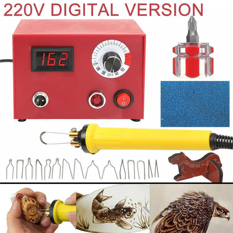 New AC 220V 50W Digital Multifunction Pyrography Machine US Plug with Pyrography Pen Wood Burning Pen Craft Tool Kit Sets
New AC 220V 50W Digital Multifunction Pyrography Machine US Plug with Pyrography Pen Wood Burning Pen Craft Tool Kit Sets