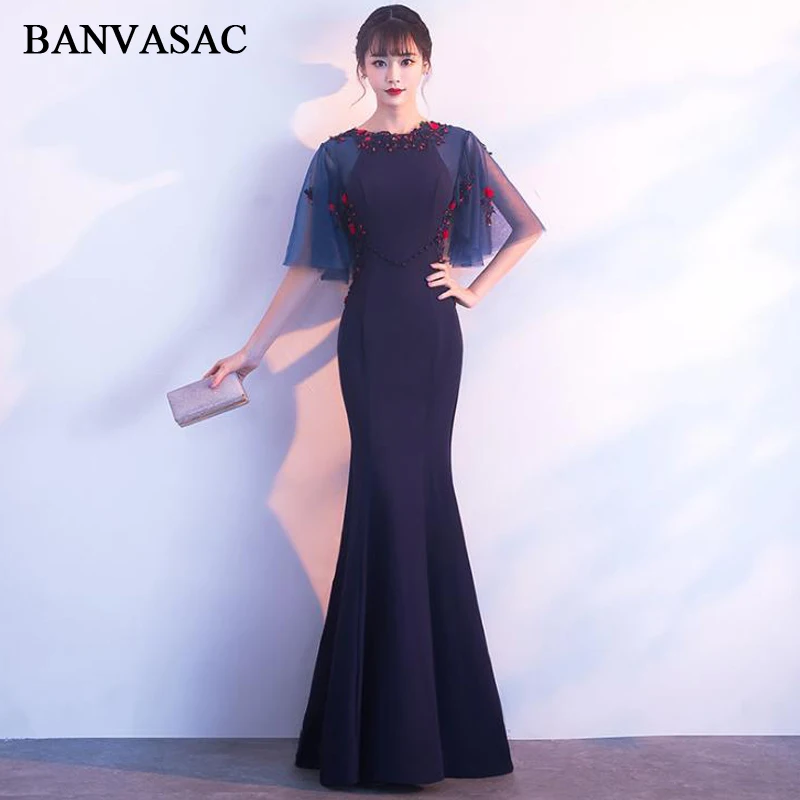 BANVASAC 2018 O Neck Lace Flowers Appliques Mermaid Long Evening Dresses Party Illusion Half Sleeve Prom Gowns
BANVASAC 2018 O Neck Lace Flowers Appliques Mermaid Long Evening Dresses Party Illusion Half Sleeve Prom Gowns