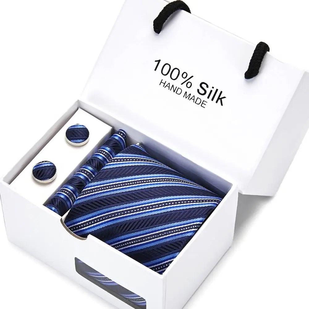 Gift Box Packing men ties set Extra Long Size 145cm*8cm Blue Striped Necktie Silk Jacquard Woven Neck Tie Suit Wedding Party
Gift Box Packing men ties set Extra Long Size 145cm*8cm Blue Striped Necktie Silk Jacquard Woven Neck Tie Suit Wedding Party