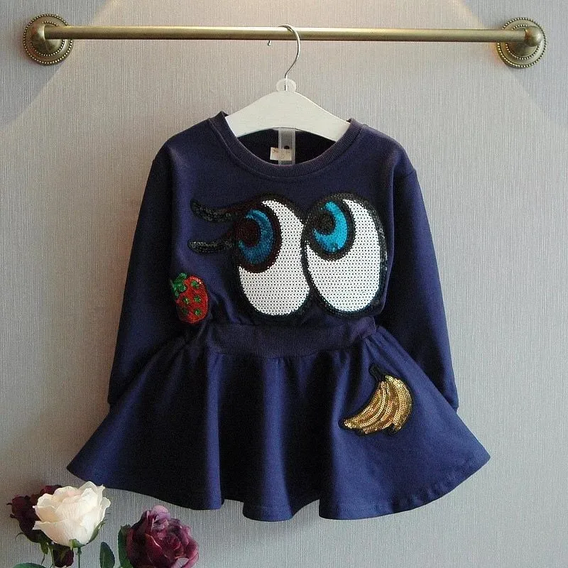 New girls spring Korean version of the solid color fashion embroidery cute cartoon character long-sleeved dress tide k1
New girls spring Korean version of the solid color fashion embroidery cute cartoon character long-sleeved dress tide k1