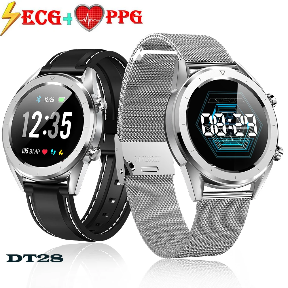 

DT28 Smart Watch 1.54" NRF52832 64KB 512KB Heart Rate Monitor Step Count Sedentary Reminder IP68 Waterproof Smartwatch