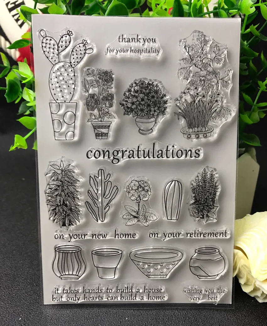 Flowers and potted plants Transparent Clear Silicone Stamp/Seal for DIY scrapbooking/photo album Decorative clear stamp
Flowers and potted plants Transparent Clear Silicone Stamp/Seal for DIY scrapbooking/photo album Decorative clear stamp