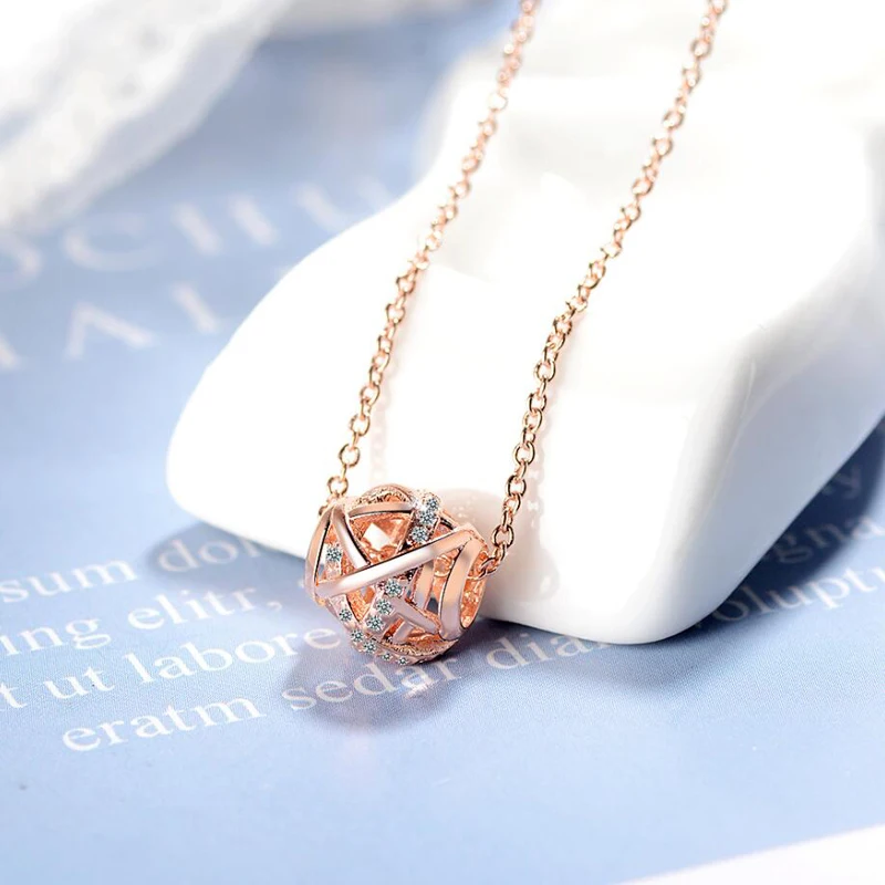 2019 Trendy Rose Gold 925 Sterling Silver Necklaces For Women Exquisite Hollow Beads Pendant Necklace Girl Birthday Jewelry Gift
2019 Trendy Rose Gold 925 Sterling Silver Necklaces For Women Exquisite Hollow Beads Pendant Necklace Girl Birthday Jewelry Gift
