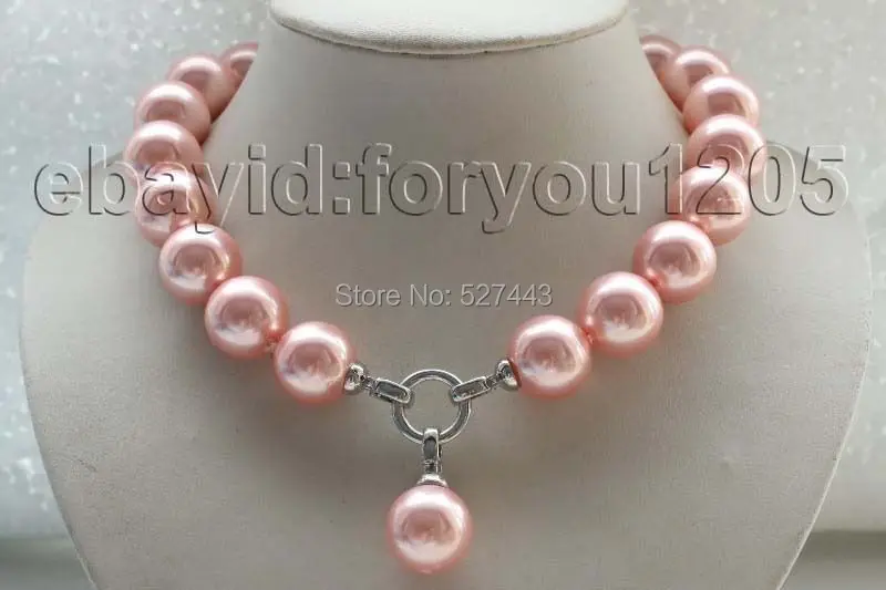 Wholesale free shipping >>18" Natural 18mm Pink Round Shell Pearl Necklace pendant #f1763!
Wholesale free shipping >>18" Natural 18mm Pink Round Shell Pearl Necklace pendant #f1763!
