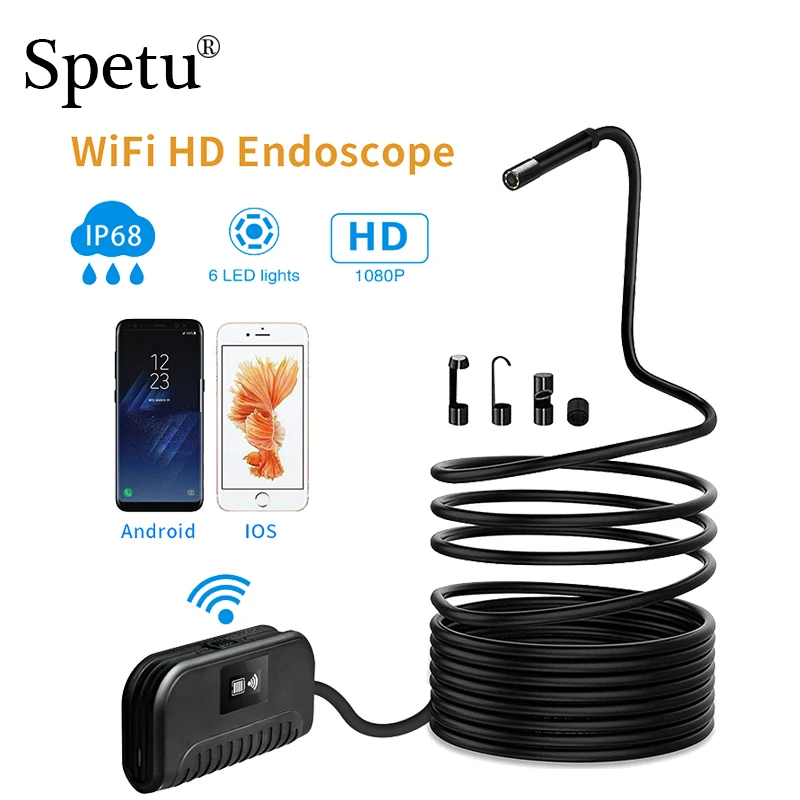 Spetu Auto Focus 2MP CMOS 1080P HD Waterproof Wifi Pipe Telephoto Endoscope Mini Inspection Camera Borescope for IOS/Android
Spetu Auto Focus 2MP CMOS 1080P HD Waterproof Wifi Pipe Telephoto Endoscope Mini Inspection Camera Borescope for IOS/Android