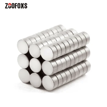 

ZOOFOXS 50pcs 2 x 1 mm N35 Round Small Mini Disc Neodymium Magnet Rare Earth Powerful Permanet Magnets 2*1mm for Art Craft