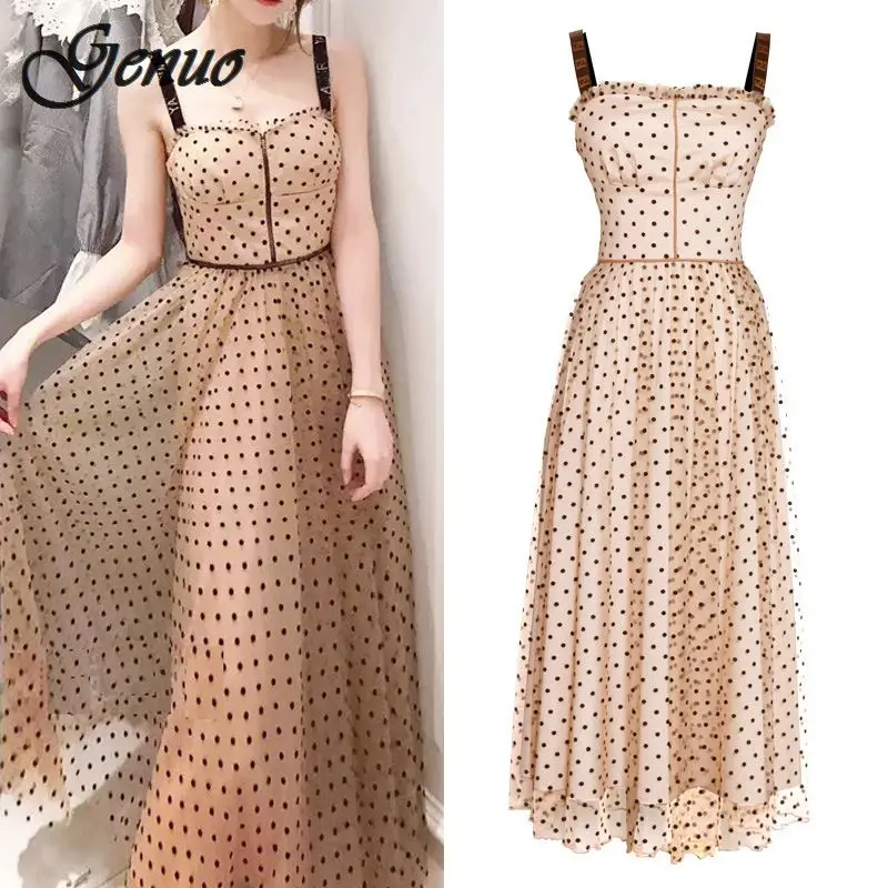 2019 Summer Polka Dot Spaghetti Strap Holiday Beach Dresses Women Fashion Sleeveless Empire Midi Mesh Dress Sexy Party Dress
2019 Summer Polka Dot Spaghetti Strap Holiday Beach Dresses Women Fashion Sleeveless Empire Midi Mesh Dress Sexy Party Dress