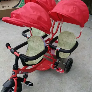 Triple baby stroller with umbrella, three baby tricycle, three seats baby carriage
Triple baby stroller with umbrella, three baby tricycle, three seats baby carriage