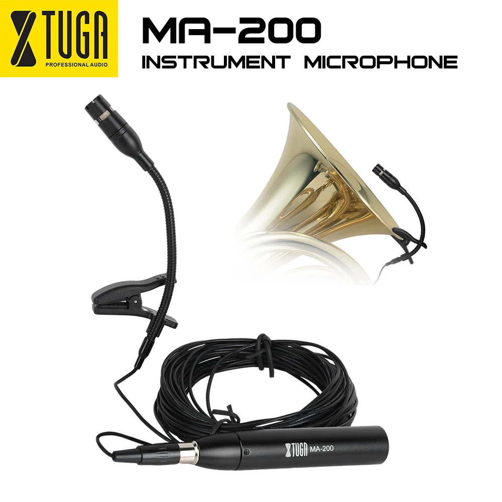 XTUGA MA200 Condenser Instrument Microphone 3-pin XLR 48V phantom power with 2 Stand Mount Clip, for Saxophones,piano,guitar
XTUGA MA200 Condenser Instrument Microphone 3-pin XLR 48V phantom power with 2 Stand Mount Clip, for Saxophones,piano,guitar