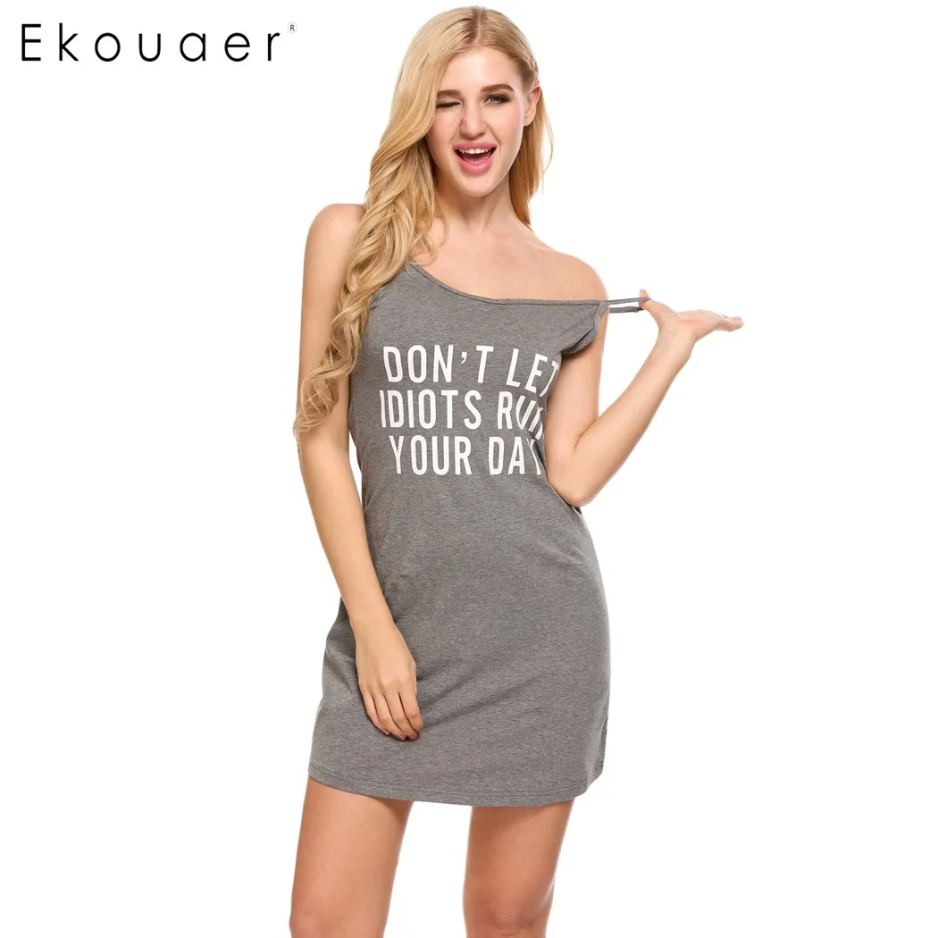 Ekouaer Women Letter Print Nightgown Sleep Lounge Dress Sleepwear Sexy V-Neck Dress Slim Home Clothes Nightwear S/M/L/XL/XXL
Ekouaer Women Letter Print Nightgown Sleep Lounge Dress Sleepwear Sexy V-Neck Dress Slim Home Clothes Nightwear S/M/L/XL/XXL