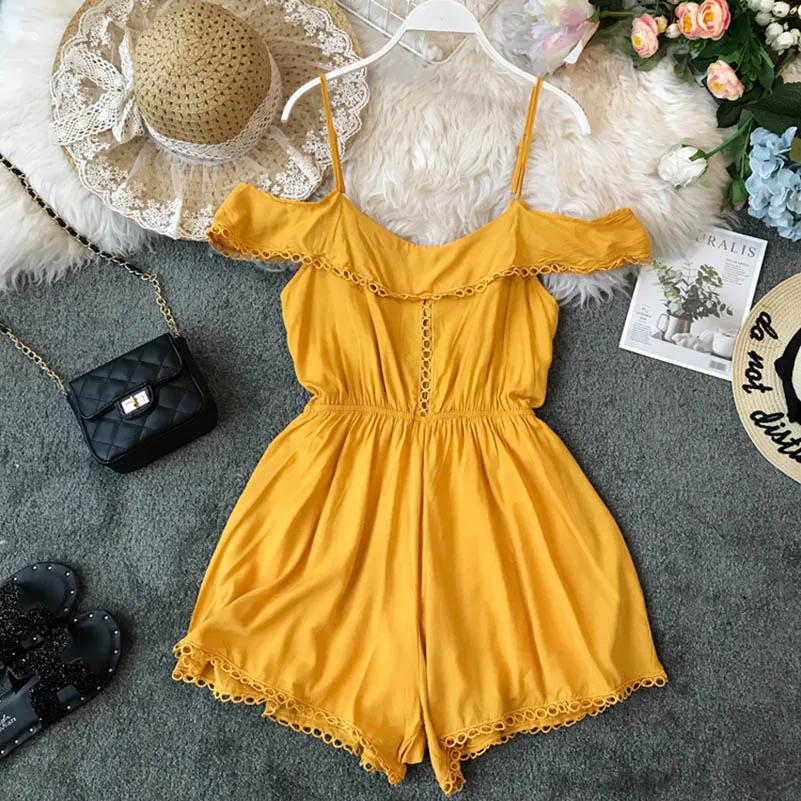 Fashion Off Shoulder Sexy Summer Spaghetti Strap Rompers Short Jumpsuit Casual Women Playsuit Beach Holiday High Waist Romper
Fashion Off Shoulder Sexy Summer Spaghetti Strap Rompers Short Jumpsuit Casual Women Playsuit Beach Holiday High Waist Romper
