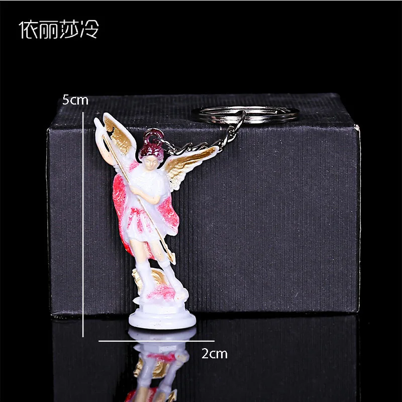 Michael Angel statue keychain with plastic keyring. St. Michael's Angel Plastic Keychain, Plastic Virgin Mary, Key Ring Gift
Michael Angel statue keychain with plastic keyring. St. Michael's Angel Plastic Keychain, Plastic Virgin Mary, Key Ring Gift