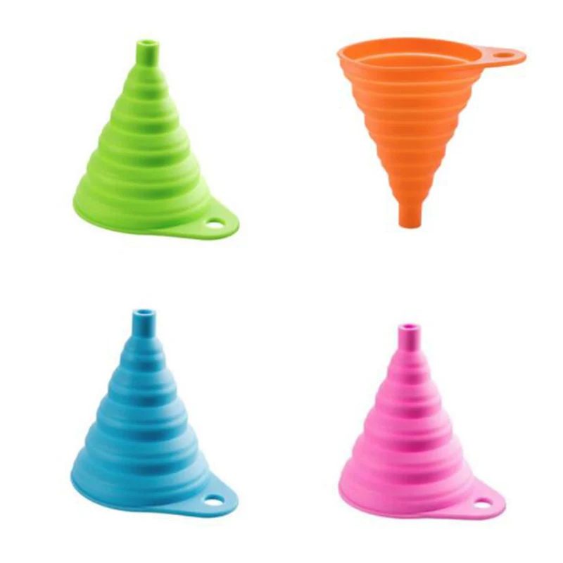 

Portable Silicone Foldable Funnel Gel Collapsible Style Funnel Hopper Water Filler Tool Kitchen Accessories Gadget