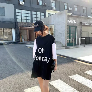 spring and summer new maternity dress black and white stitching loose long section Korean short-sleeved pregnant women t-shirt
spring and summer new maternity dress black and white stitching loose long section Korean short-sleeved pregnant women t-shirt
