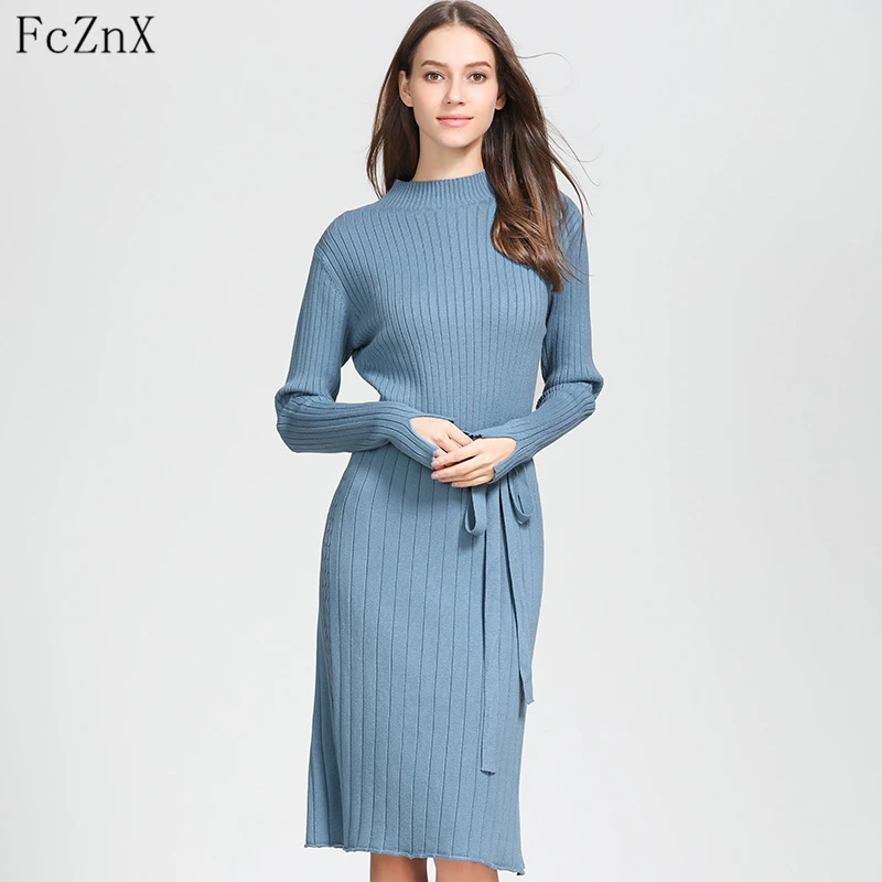 Autumn winter 2018 women sweater dress knitted O-Neck solid color long sleeve slim fashion casual korean female clothing dresses
Autumn winter 2018 women sweater dress knitted O-Neck solid color long sleeve slim fashion casual korean female clothing dresses