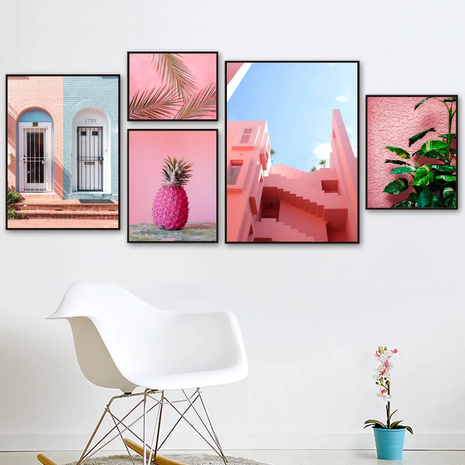 Pink Pineapple Door Stairs Plant Wall Art Canvas Painting Building Nordic Posters And Prints Wall Pictures For Living Room Decor
Pink Pineapple Door Stairs Plant Wall Art Canvas Painting Building Nordic Posters And Prints Wall Pictures For Living Room Decor