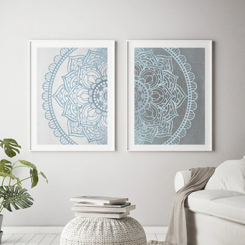 Mandala Wall Art Canvas Posters Prints Gray and Blue Textured Vintage Background Painting Wall Pictures Home Room Decoration
Mandala Wall Art Canvas Posters Prints Gray and Blue Textured Vintage Background Painting Wall Pictures Home Room Decoration