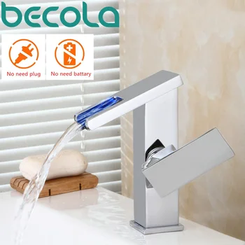 becola Water Power Tap temperature controlled 3 colors LED basin faucet Brass chromed waterfall bathroom faucet LT-515A
becola Water Power Tap temperature controlled 3 colors LED basin faucet Brass chromed waterfall bathroom faucet LT-515A