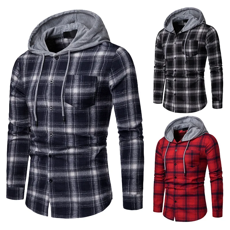 Men Dress Shirts Long Sleeve Europe Style Men's Business Spring Autumn Plaid Casual Hooded Long-sleeve Shirt Camisa Masculina
Men Dress Shirts Long Sleeve Europe Style Men's Business Spring Autumn Plaid Casual Hooded Long-sleeve Shirt Camisa Masculina
